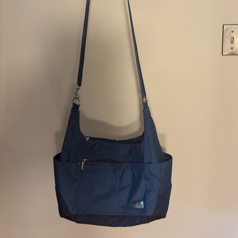 Casual Blue Canvas Shoulder Bag